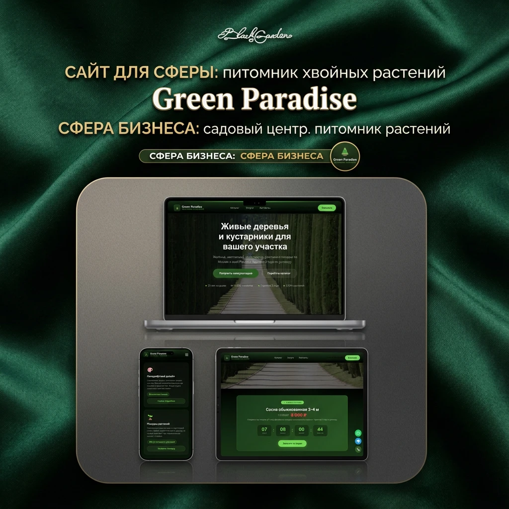 Сайт Green Paradise на устройствах